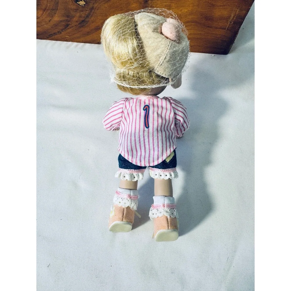 Ashton-Drake Precious Moments Porcelain Doll Girl Pink Stripe Safe With The Lord